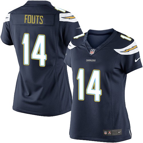 Women's Limited Dan Fouts Nike Jersey Navy Blue Home - #14 NFL Los Angeles Chargers